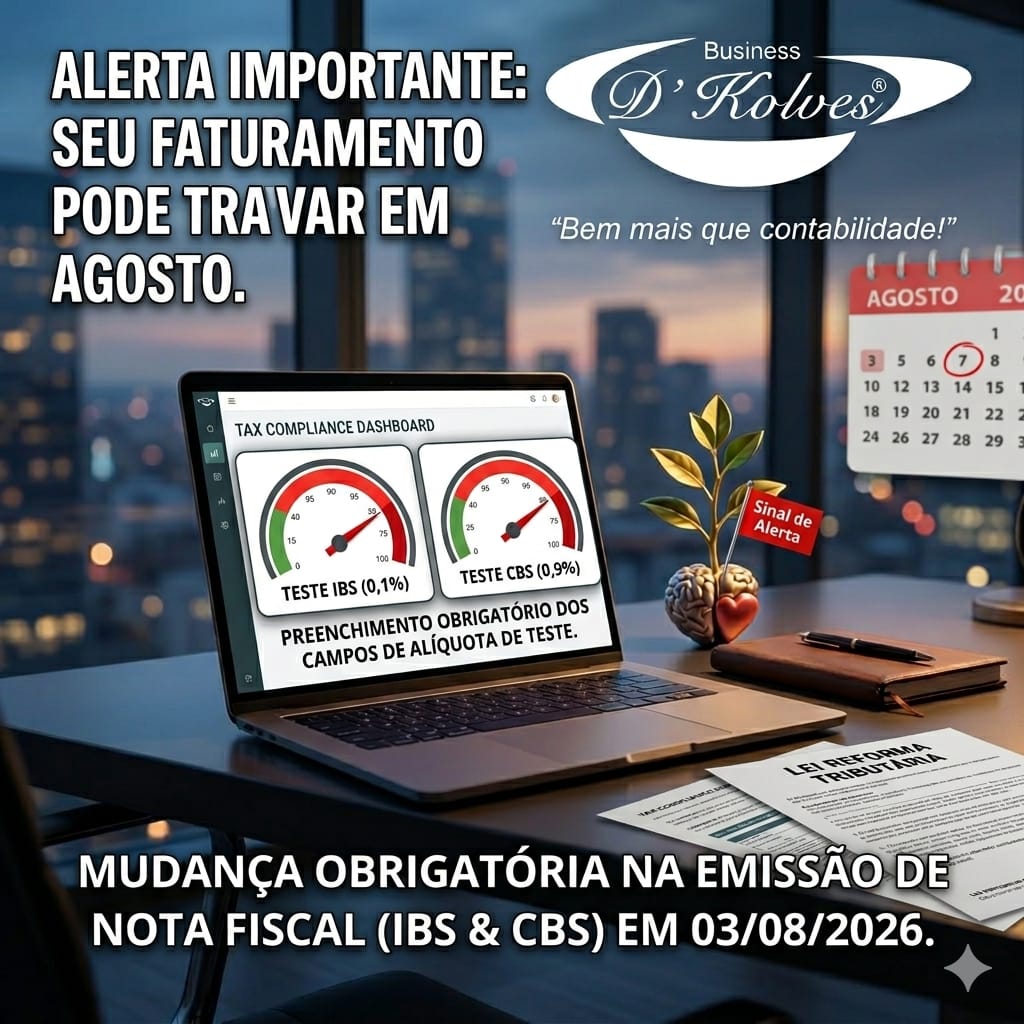 Imagem de Clientes ALERTA IMPORTANTE: EMISSÃO DE NOTA FISCAL MUDA EM AGOSTO COM OS TESTES DO IBS E CBS