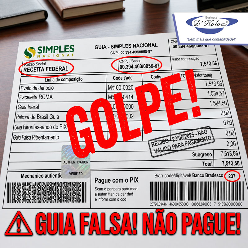 Imagem de Clientes ALERTA VERMELHO: COMO IDENTIFICAR O GOLPE DO DAS FALSO QUE ESTÁ MIRANDO EMPRESAS